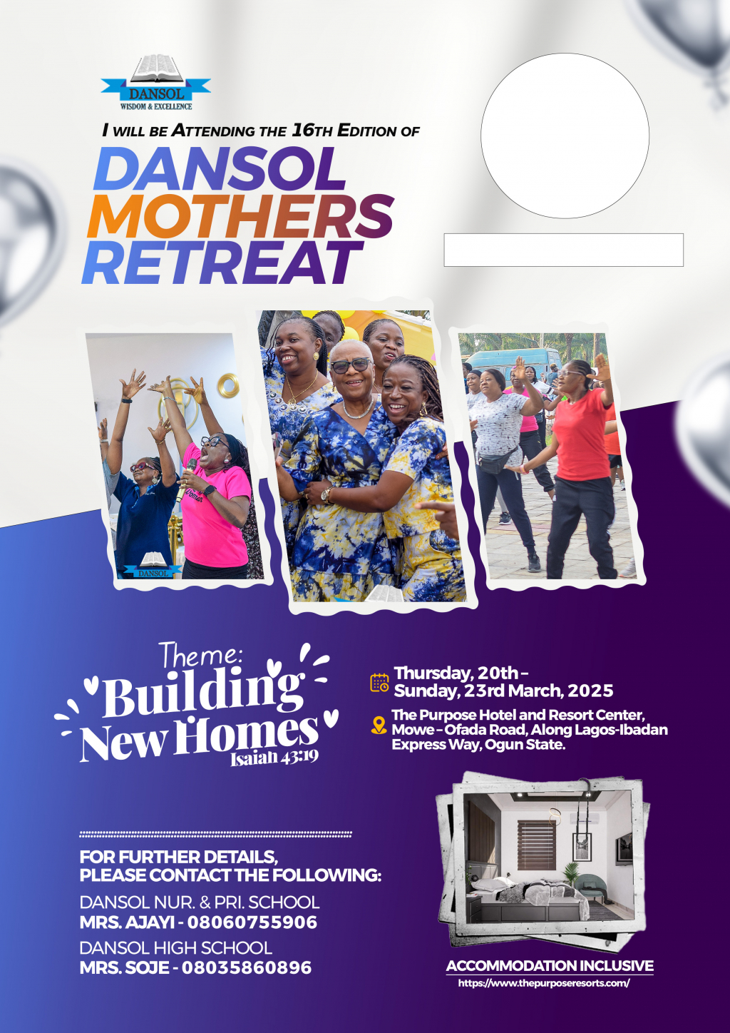 Create your personalized DP for DANSOL MOTHERS RETREAT 2025 GetDP